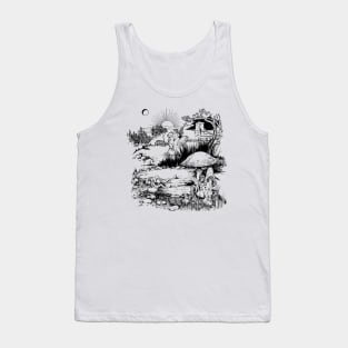 Fantasy Landscape Drawing Tank Top